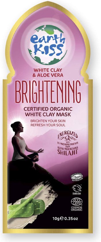 Earth Kiss Brightening Certified Organic White Clay Mask 10 Ml