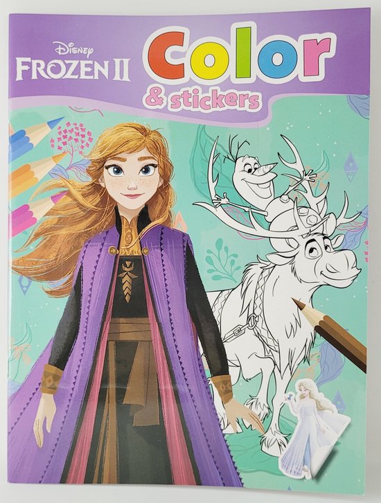 DISNEY FROZEN 2 COLOR BOOK – COLOR BOOK WITH STICKERS – 32 COLORING ...