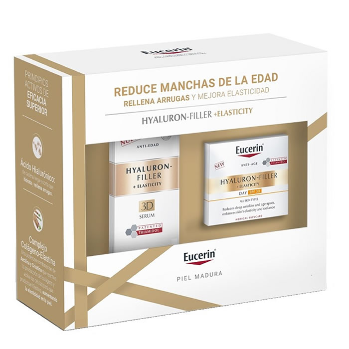 Eucerin Hyaluron filler  elasticity 3d Serum 30ml   Day Cream Spf30 50ml Set 2 Pieces