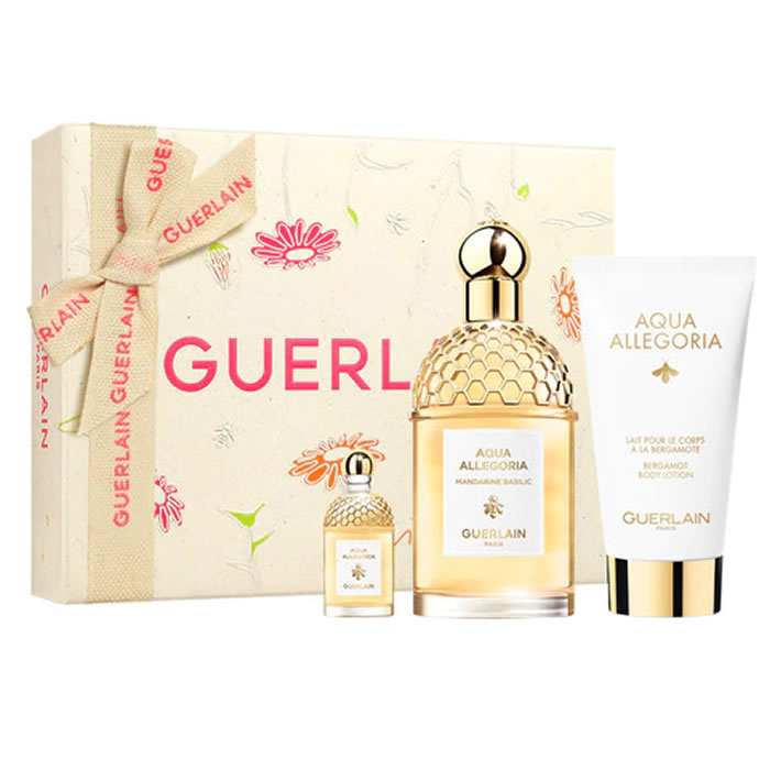 Guerlain Aqua Allegoria Mandarine Basilic Eau De Toilette Spray 125ml Set 3 Pieces