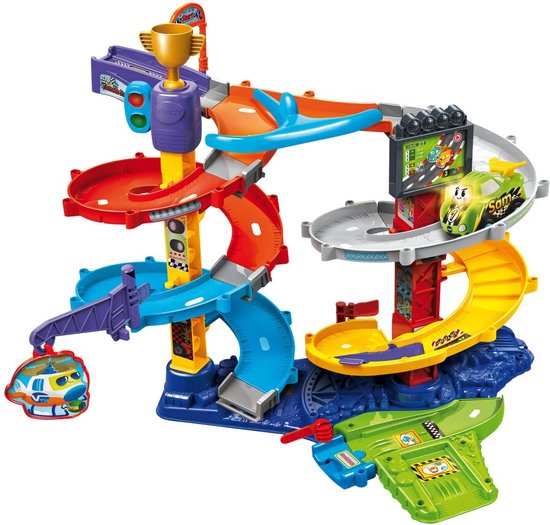 VTech Toet Toet Auto’s Tornado Stuntpark - Race Toren Autobaan met Sam Stuntauto - Moedigt Rollenspellen Aan - 1 tot 5 Jaar