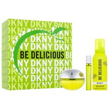 DKNY Be Delicious Gift Set Eau de Parfum (EDP) 100 ml, miniaturka Eau de Parfum (EDP) 15 ml + sprchová pěna 150 ml