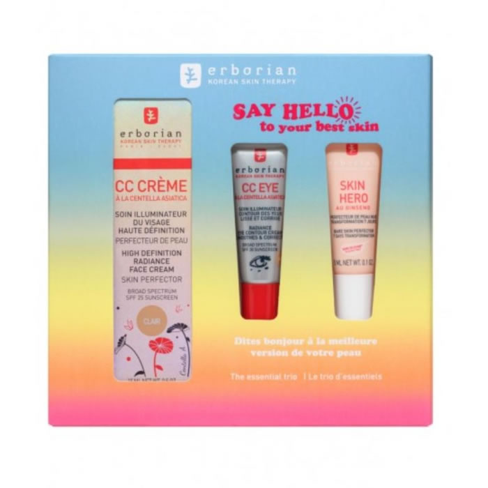 Erborian Cc Crème Illuminating Face Spf25 Clair 15ml Set 3 Pieces