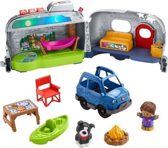 Fisher - Little People - Verlichte Leercaravan - Vroeg Educatief Speelgoed - HJN40