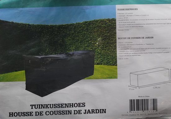 Tuinkussenhoes 128 x 37 x 57 cm antraciet grijs.