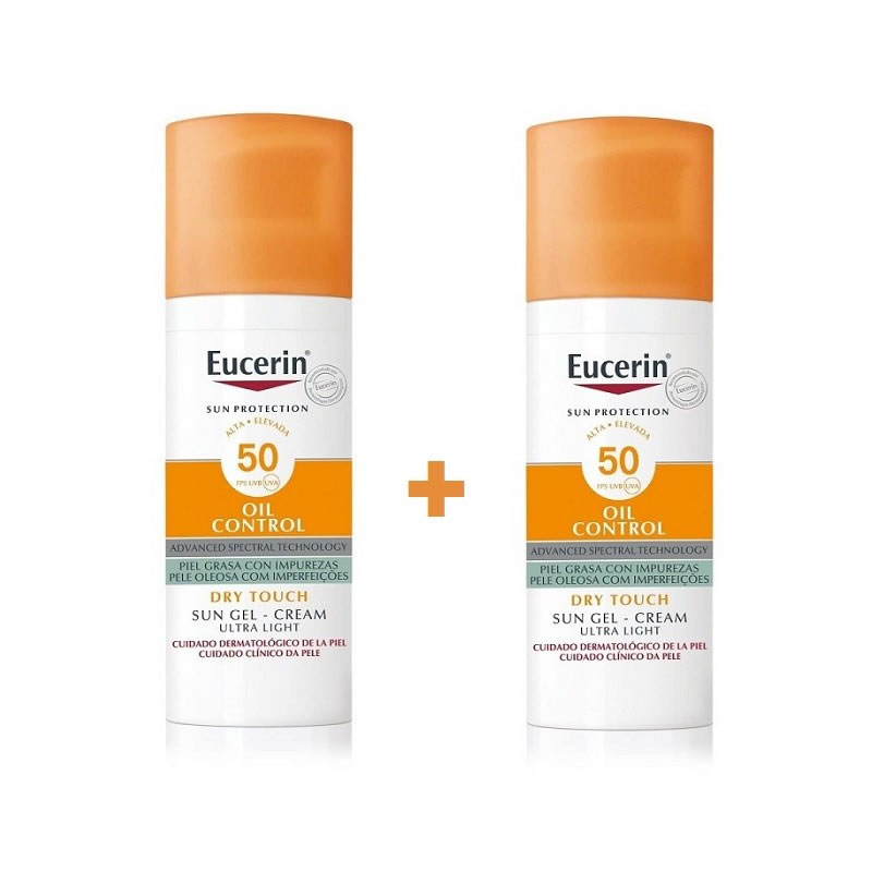 Eucerin Sun Gel Creme Oil Control Dry Touch Fps50 50ml Set 2 Piezas